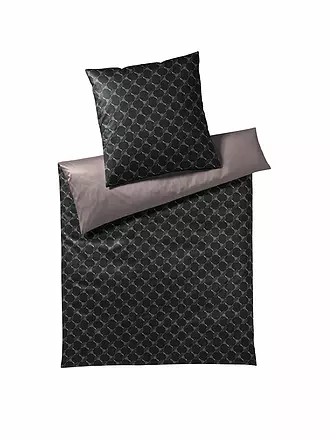 JOOP | Ropa de cama de satén CORNFLOWER DOUBLE 70x90cm/140x200cm Deep Ocean | schwarz